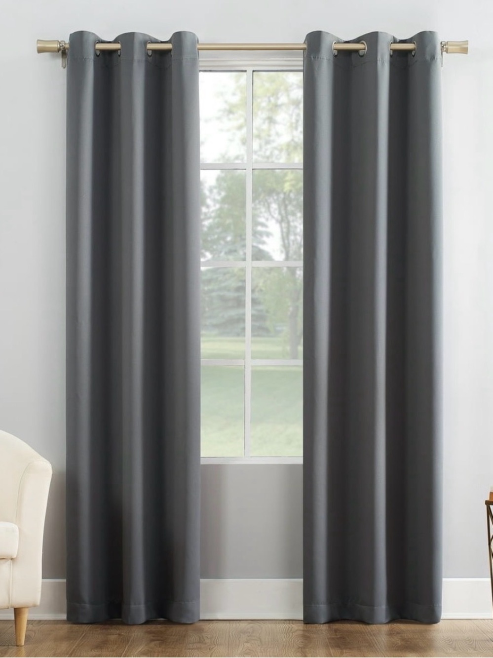 Gray Blackout Grommet Curtains - Home Accents